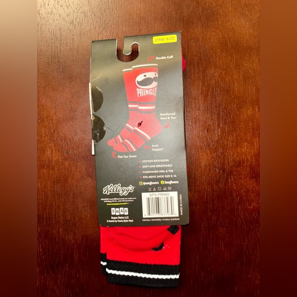 PRINGLES SWAG CREW SOCKS NWT MEN’S SHOE SIZE 8-13 - Picture 2 of 2